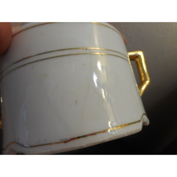 Antique Floral Violet Gold on White Sugar and creamer Made in Bavaria - Picture 12 of 12